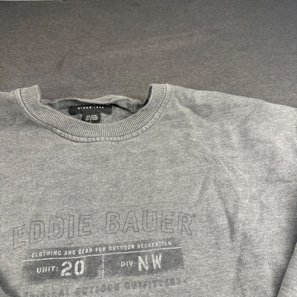 Eddie‎ Bauer Gray Crewneck Sweatshirt Men's Size L Vintage Outdoor Gear